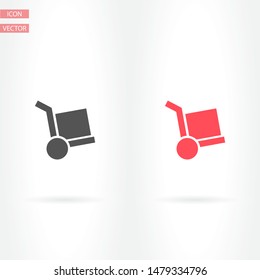 Vector icon cart with box 10 EPS . Lorem Ipsum Illustration design