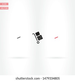 Vector icon cart with box 10 EPS . Lorem Ipsum Illustration design