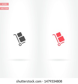 Vector icon cart with box 10 EPS . Lorem Ipsum Illustration design