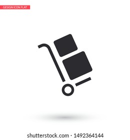 Vector icon cart with box 10 EPS . Lorem Ipsum Illustration design