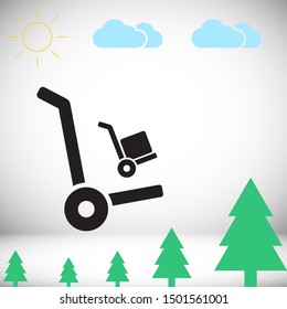Vector icon cart with box 10 EPS . Lorem Ipsum Illustration design