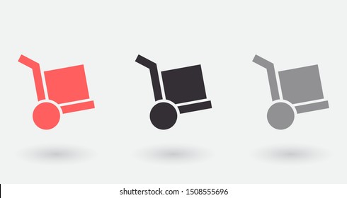 Vector icon cart with box 10 EPS . Lorem Ipsum Illustration design