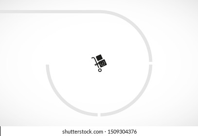 Vector icon cart with box 10 EPS . Lorem Ipsum Illustration design
