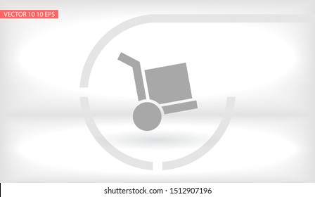 Vector icon cart with box 10 EPS . Lorem Ipsum Illustration design