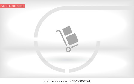 Vector icon cart with box 10 EPS . Lorem Ipsum Illustration design