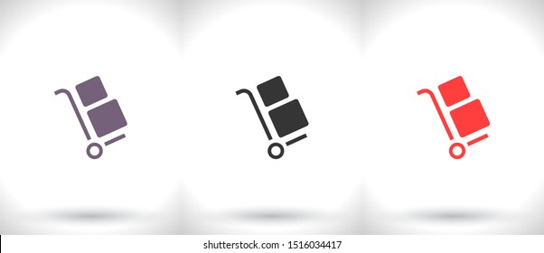 Vector icon cart with box 10 EPS . Lorem Ipsum Illustration design