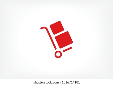 Vector icon cart with box 10 EPS . Lorem Ipsum Illustration design