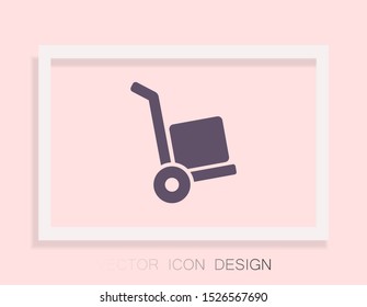 Vector icon cart with box 10 EPS . Lorem Ipsum Illustration design