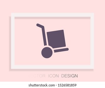 Vector icon cart with box 10 EPS . Lorem Ipsum Illustration design