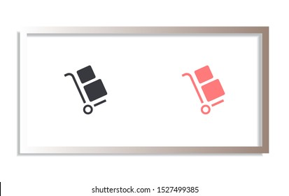 Vector icon cart with box 10 EPS . Lorem Ipsum Illustration design