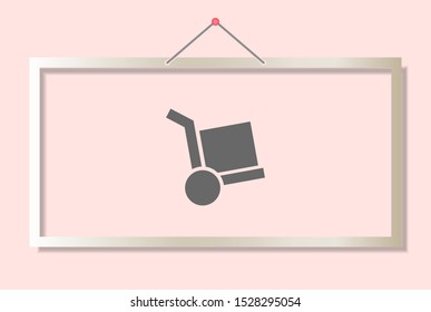 Vector icon cart with box 10 EPS . Lorem Ipsum Illustration design