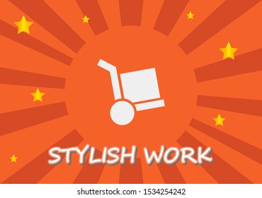 Vector icon cart with box 10 EPS . Lorem Ipsum Illustration design