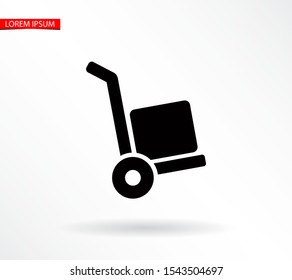 Vector icon cart with box 10 EPS . Lorem Ipsum Illustration design