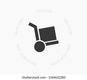 Vector icon cart with box 10 EPS . Lorem Ipsum Illustration design