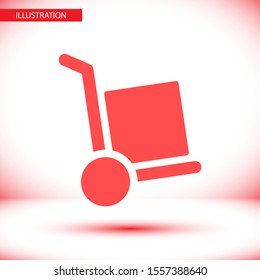 Vector icon cart with box 10 EPS . Lorem Ipsum Illustration design