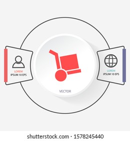 Vector icon cart with box 10 EPS . Lorem Ipsum Illustration design
