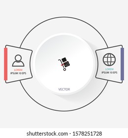 Vector icon cart with box 10 EPS . Lorem Ipsum Illustration design