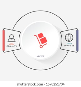 Vector icon cart with box 10 EPS . Lorem Ipsum Illustration design