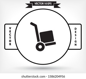Vector icon cart with box 10 EPS . Lorem Ipsum Illustration design