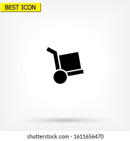 Vector icon cart with box 10 EPS . Lorem Ipsum Illustration design