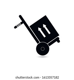 Vector icon cart with box 10 EPS . Lorem Ipsum Illustration design