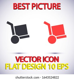 Vector icon cart with box 10 EPS . Lorem Ipsum Illustration design
