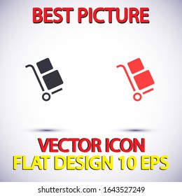 Carro de icono del vector con la caja 10 EPS . Diseño de ilustración de Lorem Ipsum