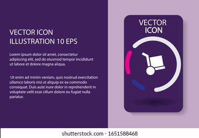 Vector icon cart with box 10 EPS . Lorem Ipsum Illustration design