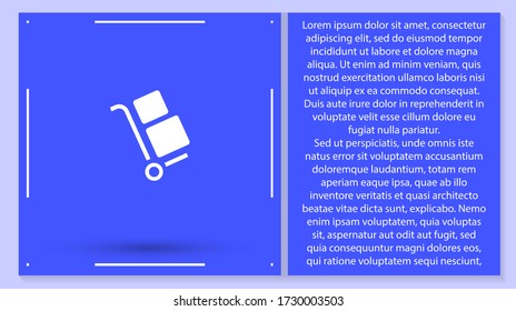 Vector icon cart with box 10 EPS . Lorem Ipsum Illustration design