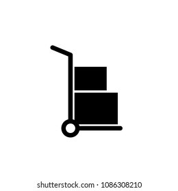 vector icon cart with cargo. cart with boxes