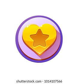 Vector Icon of a cartoon heart. Valentine's Day. Isolated on white.