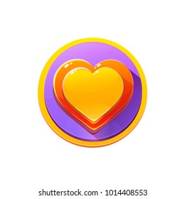 Vector Icon of a cartoon heart. Valentine's Day. Isolated on white.