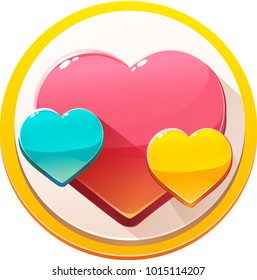 Vector Icon of a cartoon heart. Valentine's Day. Isolated on white.