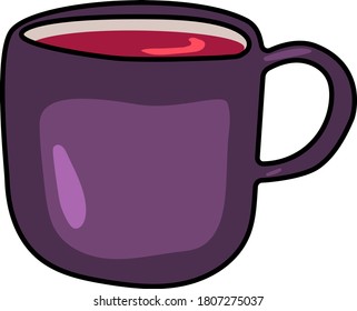 Ilustración de dibujos animados de vectores con una taza de café caliente. Elementos de diseño de herramientas de cocina