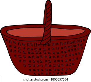 vector icon cartoon illustration of a wicker basket