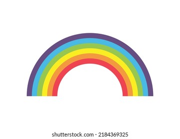 Vector icon of cartoon rainbow curve.