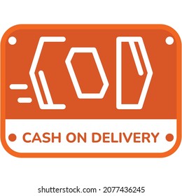Vector Icon Cash On Delivery. COD. Letter Icon. With Orange and White
