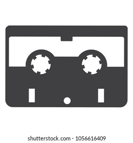 Vector icon cassette simple flat design. Cassette tape. Audio cassette