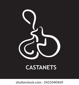 vector icon for castanets, musical instruments