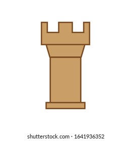vector icon, castle tower on white background