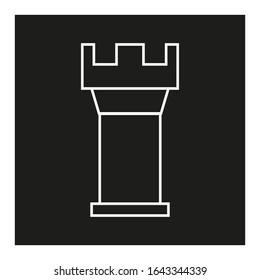 vector icon, castle tower on white background