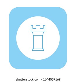 vector icon, castle tower on white background
