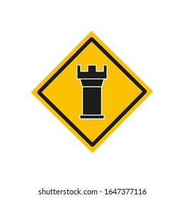 icono vector, torre castillo sobre fondo blanco