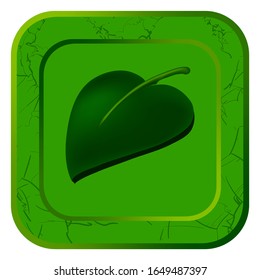 Vector icon with casual leaf for video game on white background