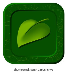 Vector icon with casual leaf for video game on white background
