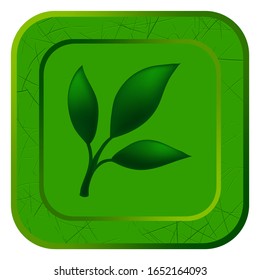 Vector icon with casual leaf for video game on white background