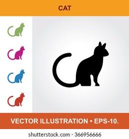 Vector Icon Cat Title Small Multicolored Stock Vector (Royalty Free ...