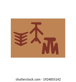 vector icon, cave paintings in royal city in spain