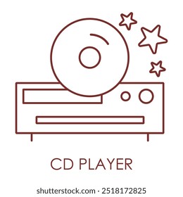 Vektorsymbol für CD-Player. Mit einem klassischen CD-Player für die Wiedergabe von Musik von CDs, geeignet für Audio-Unterhaltung.