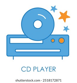 Vektorsymbol für CD-Player. Mit einem klassischen CD-Player für die Wiedergabe von Musik von CDs, geeignet für Audio-Unterhaltung.